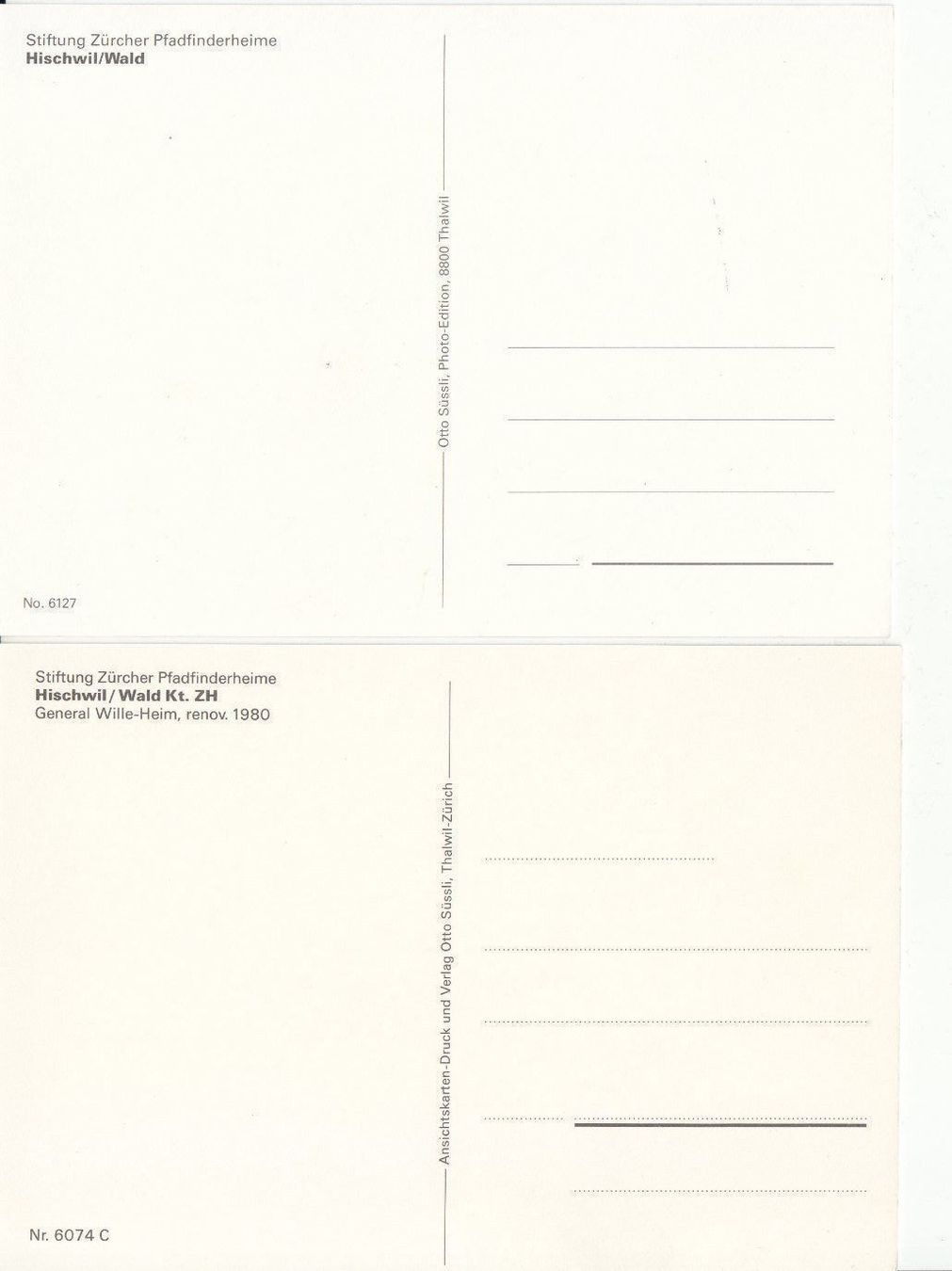 Cartoline postali: Hischwil 2 AK ca. 1980 – Usato da Bürglen TG venduto da StampGraf 1