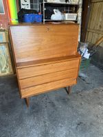Vintage Teak Holz Sekretär, Kommode mit viel Stauraum!