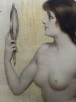Seltenes antikes Akt-Lithographie