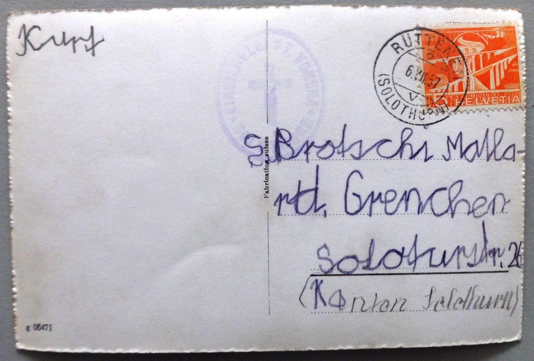 Cartoline postali: Einsiedelei St. Verena b. Solothurn – Usato da Fétigny venduto da Billy2miny 1