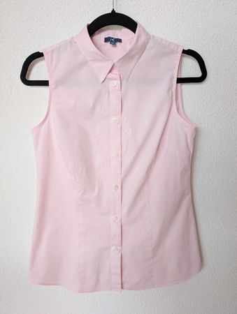 Light Pink Sleeveless Blouse, Size 36, Cotton 