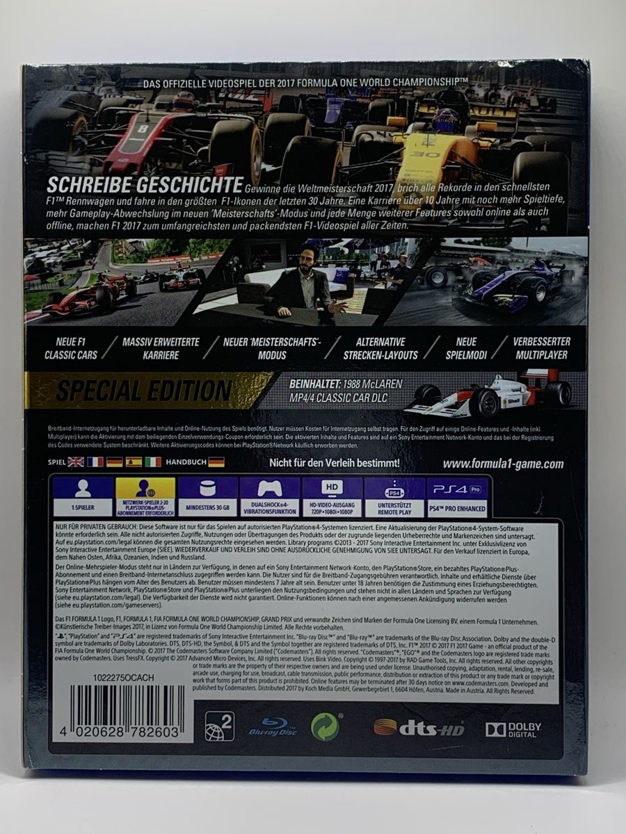 Sony Spiele: PS4 - F1 2017 Special Edition – Gebraucht aus Ostermundigen von RG-Collector 1