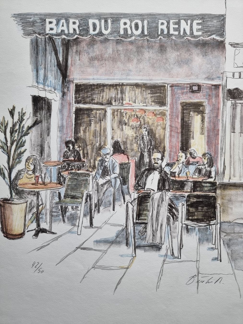 Grafica & Litografie: RENÉ BÜRKI LITHOGRAPHIE SIGNIERT NUMMERIERT – Usato da Gersau venduto da grafik-kunst