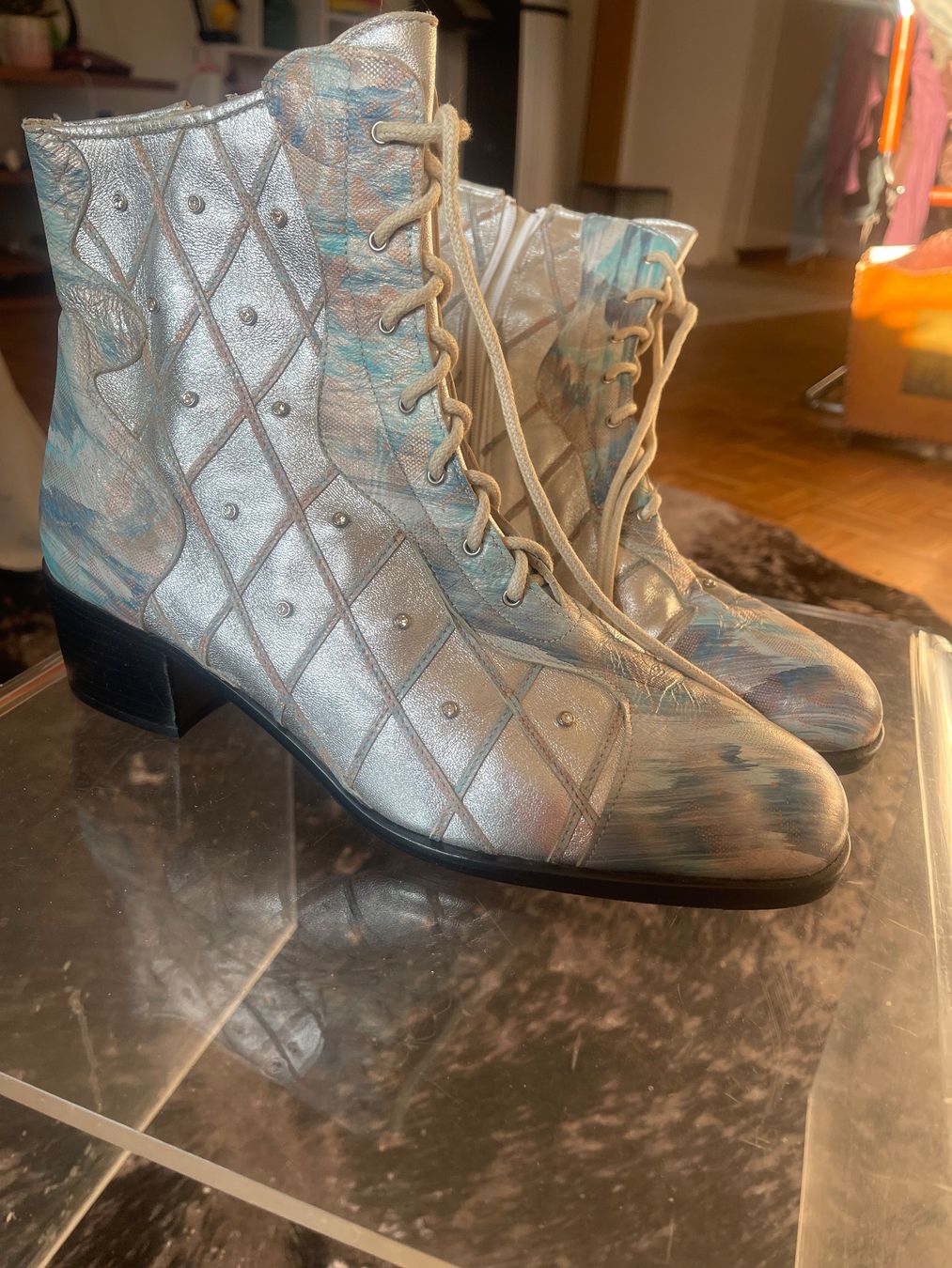 Damenschuhe: Vintage Leder Stiefel mit steine – Neu (gemäss Beschreibung) aus Hinterkappelen von simona67 3