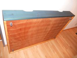 Unterbett-Schublade aus Massivholz - kiefer/blau - 132 x 89