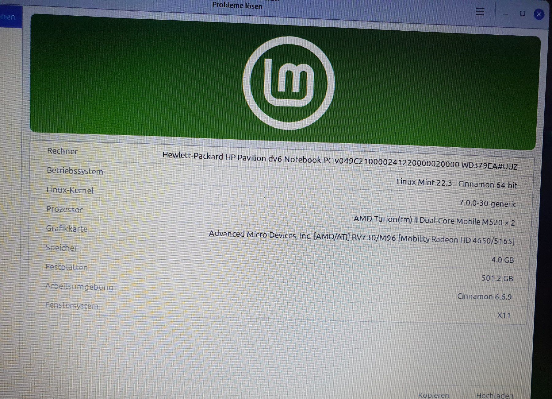 Hewlett Packard Notebook: HP Pavilion DV6, Linux Mint, Akku funktioniert, mit Netzteil – Usato da Winterthur venduto da E-Frosch 5