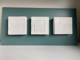 Bild modern Unikat weiss 60x30 Papierkunst Objekt
