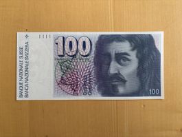 Schweizer Banknote 100 Franken Borromini neuwertig