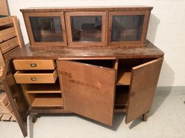 Anrichte mit Vitrine Holz furniert gebraucht Zustand