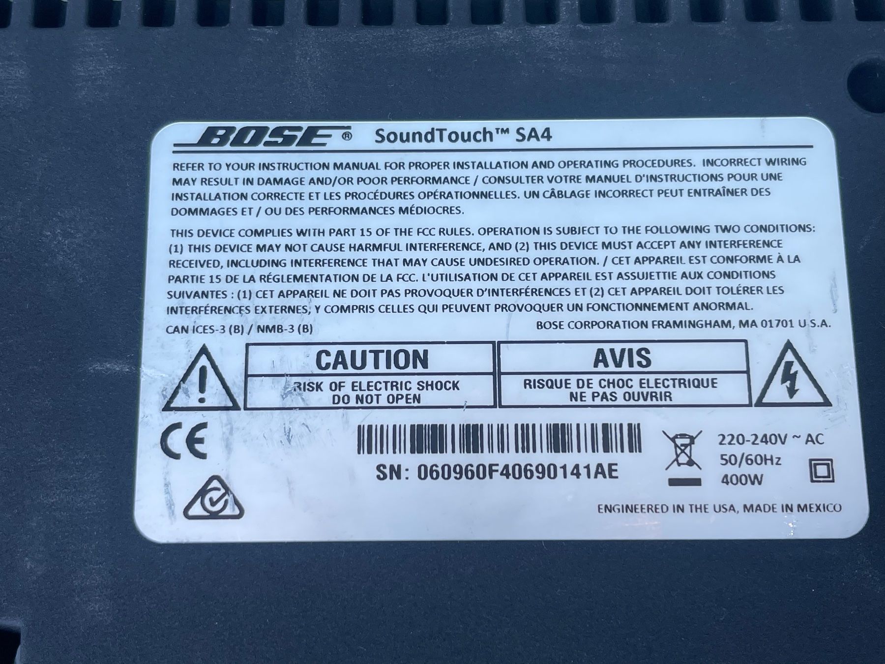 Bose Unità & Adattatore: Bose Soundtuch  SA-4 mit wireles Adapter – Usato da Trimbach venduto da SABO-61 3