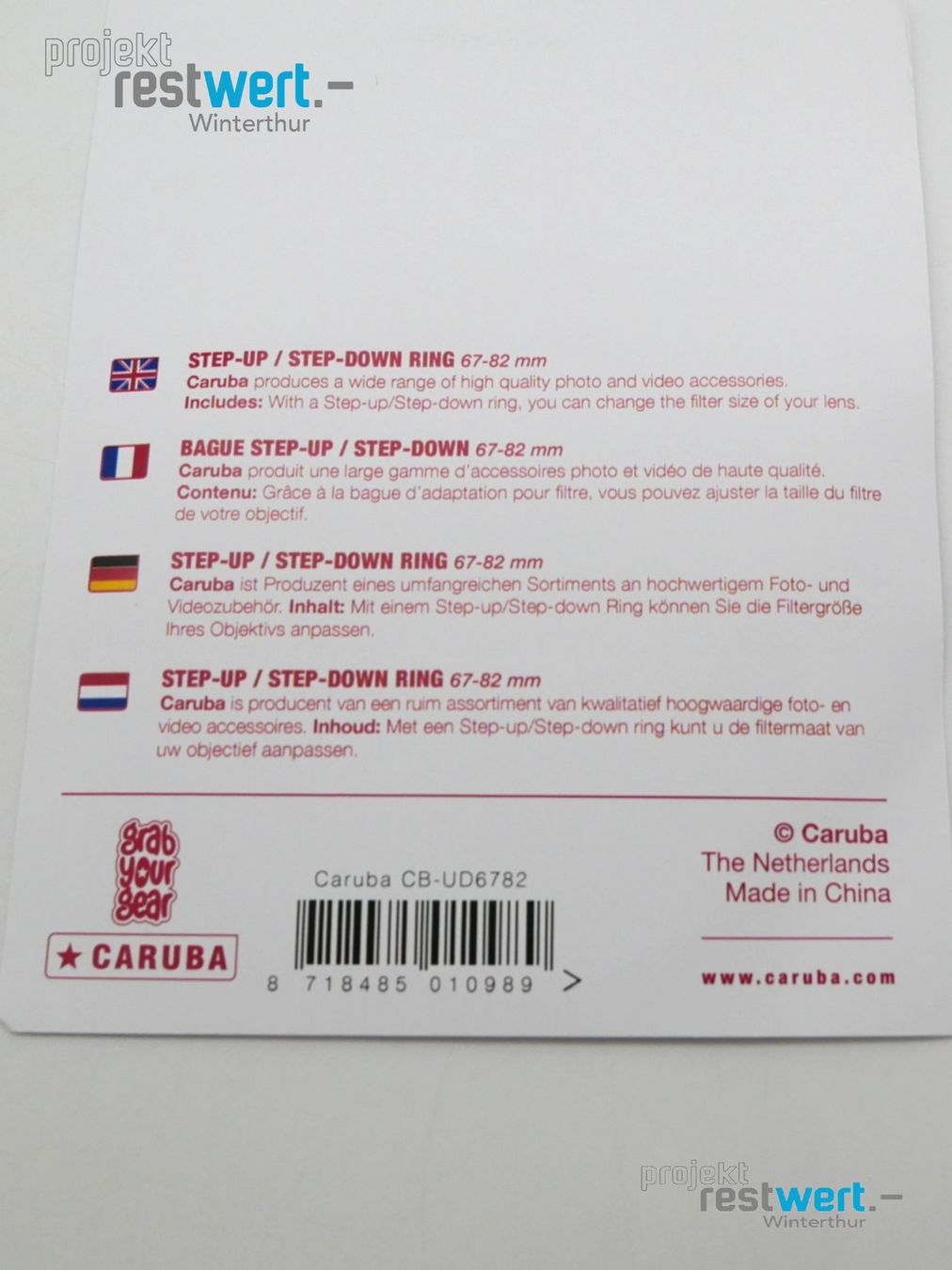 Filter: CARUBA Step-Up / Step-Down Ring – Neu (gemäss Beschreibung) aus Winterthur von Restwert_Winterthur 4