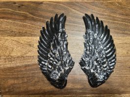 Pailletten Flügel zum Aufnähen/ Bügeln Kostüm Deko DIY