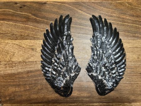 Pailletten Flügel zum Aufnähen/ Bügeln Kostüm Deko DIY