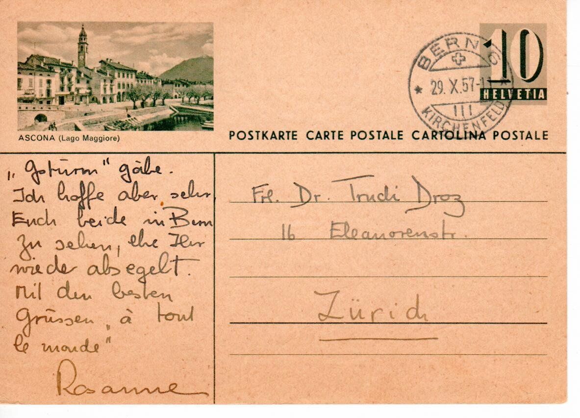 Alle Briefmarken: Bildpostkarte Ascona – Gebraucht aus Wolhusen von Curver9