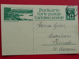 1925: Postkarte: HÖCHSTETTEN-HELLSAU (BE) auf Karte.