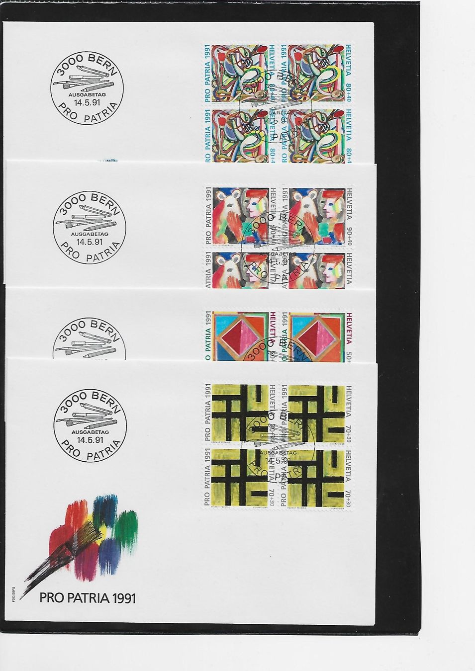 Alle Briefmarken: 1991 PP 4x FDC 4 er – Gebraucht aus Rheinau von loxis