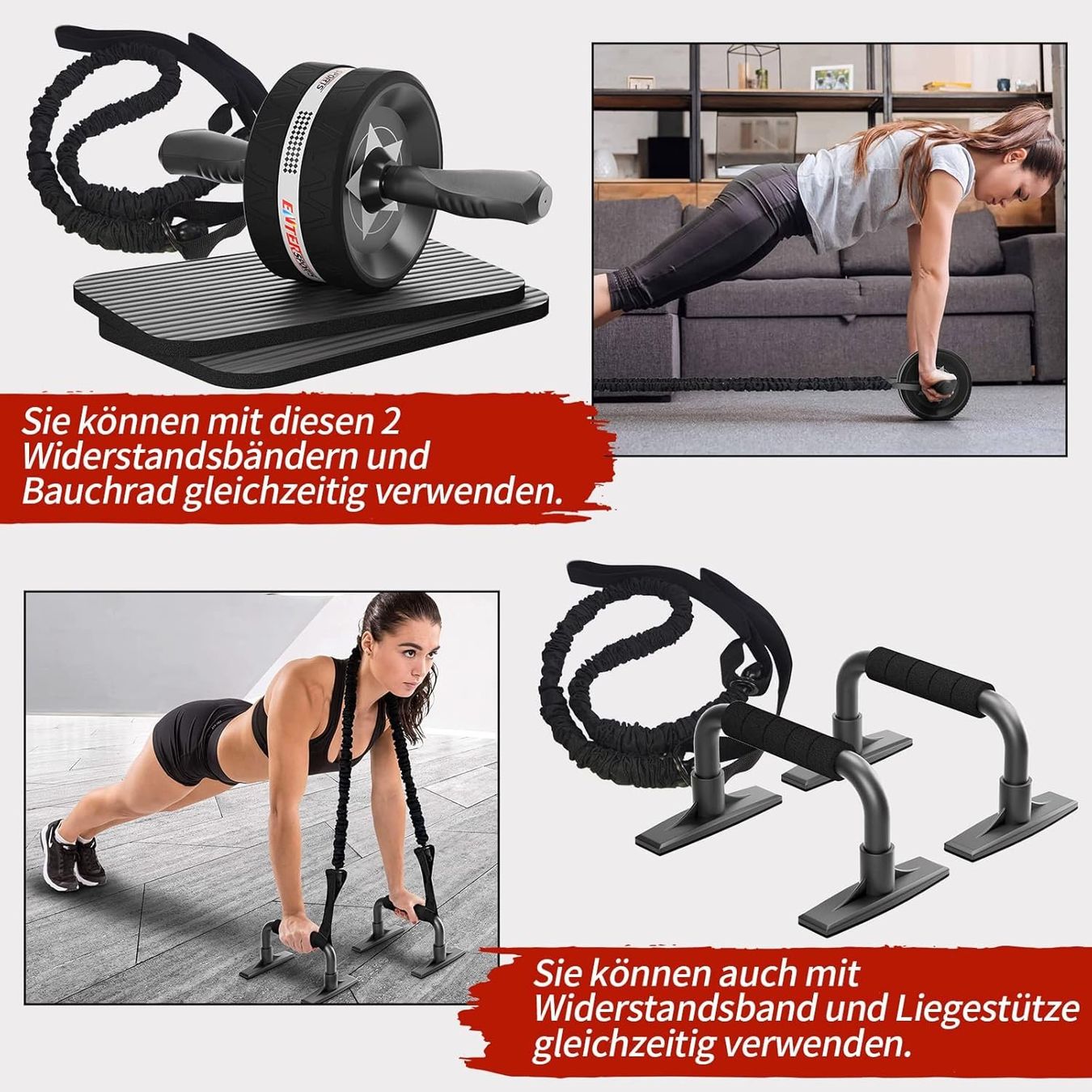 Hometrainer: Bauchroller mit 2 Kniematten für Anfänger und Profis – Nuovo e nell'imballaggio originale da St. Gallen venduto da RestpostenSG 4