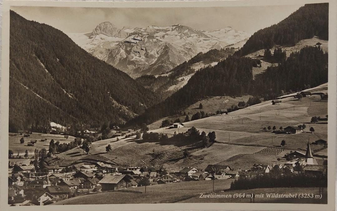 Cartoline postali: ZWEISIMMEN mit Wildstrubel - 1933 – Usato da Delémont venduto da Domdom1