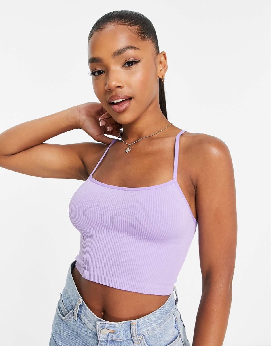 Tops: Subdued Hell-Lila Ribbed Crop Top S – Gebraucht aus Rümlang von svent