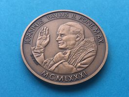 Gedenkmedaille 1981 Einsiedeln,Papst Besuch JOHANNES PAUL ll