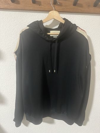 Gucci Vintage Hoodie Schwarz mit Seitenstreifen - Top Zustan
