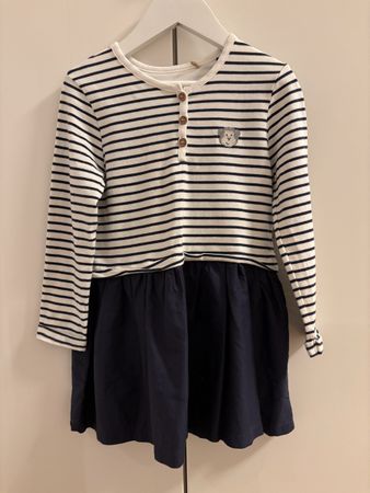 Kleid gestreift marineblau Grösse 104 guter Zustand