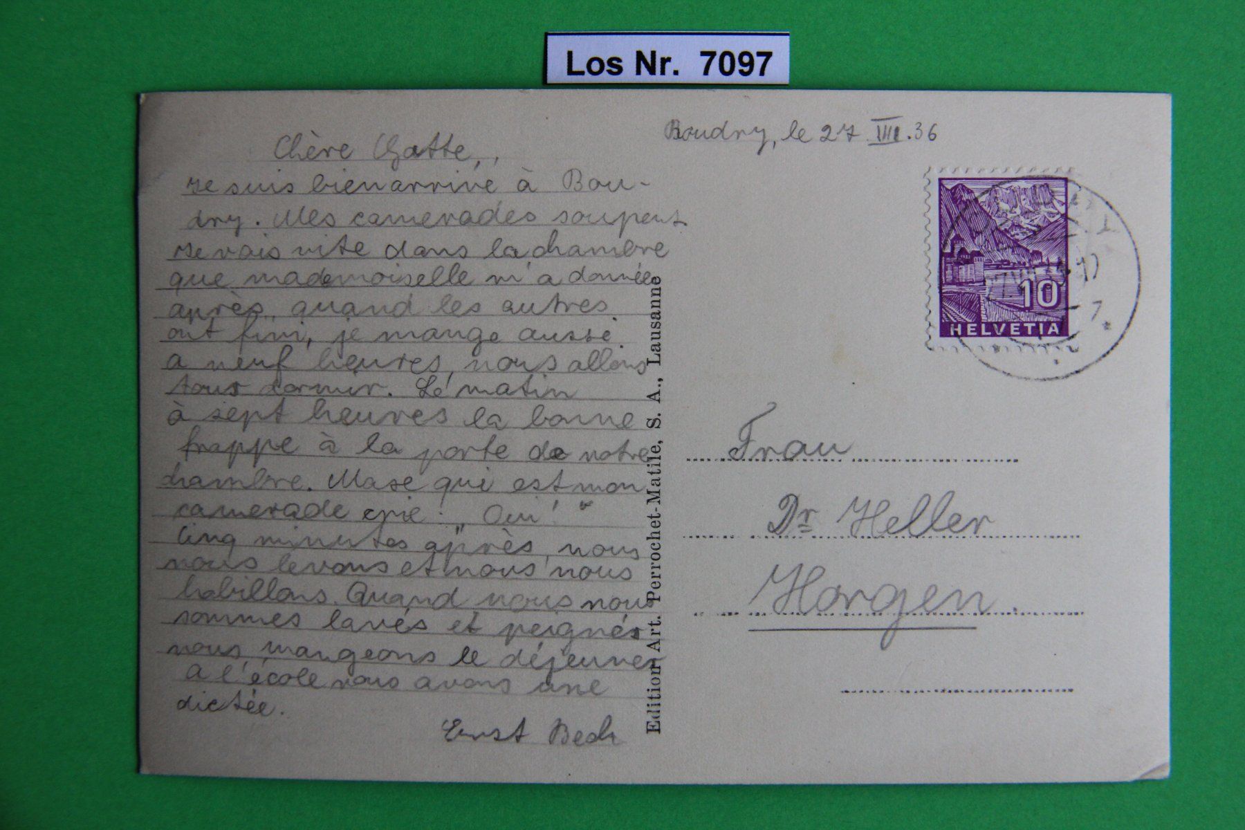Cartes postales: CH Ansichtskarte Boudry 30iger Jahre                Los 7097 – D'occasion à Volken par jukon65 1
