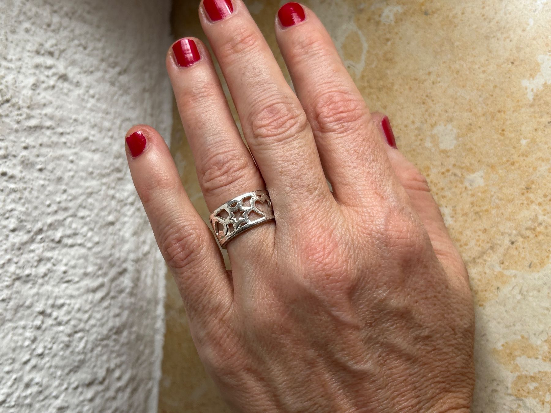 Anelli: Silber Ring mit Sternen & Herzen (54) – Usato da Dittingen venduto da Bellevista 3