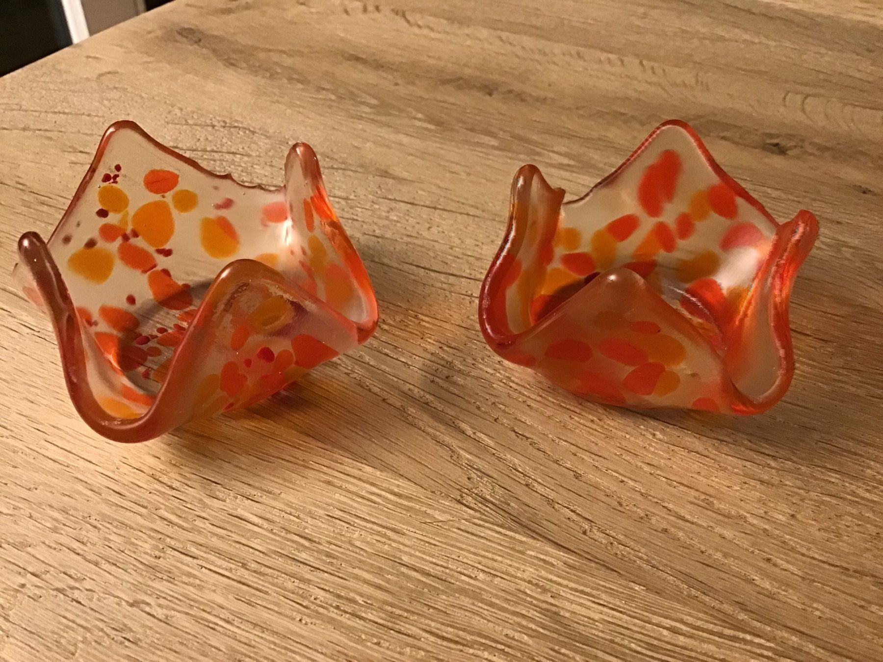 Portacandele: Glas Teelichter orange 2Stück – Nuovo (secondo la descrizione) da Frenkendorf venduto da silasho 2