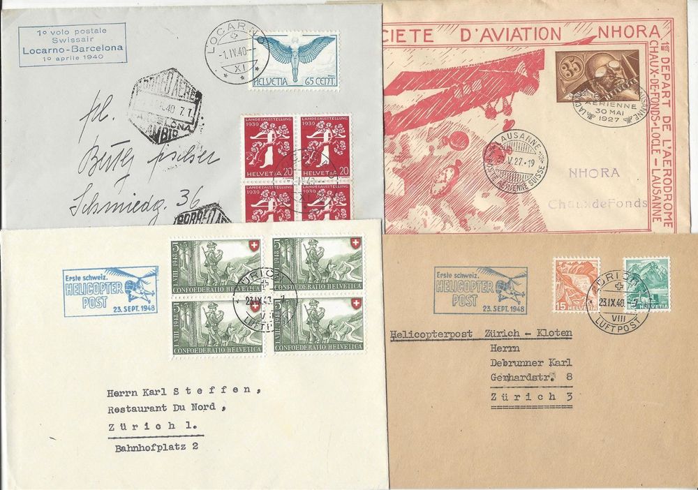 4 Flugpost Briefe 1927 - 1948 | Kaufen auf Ricardo