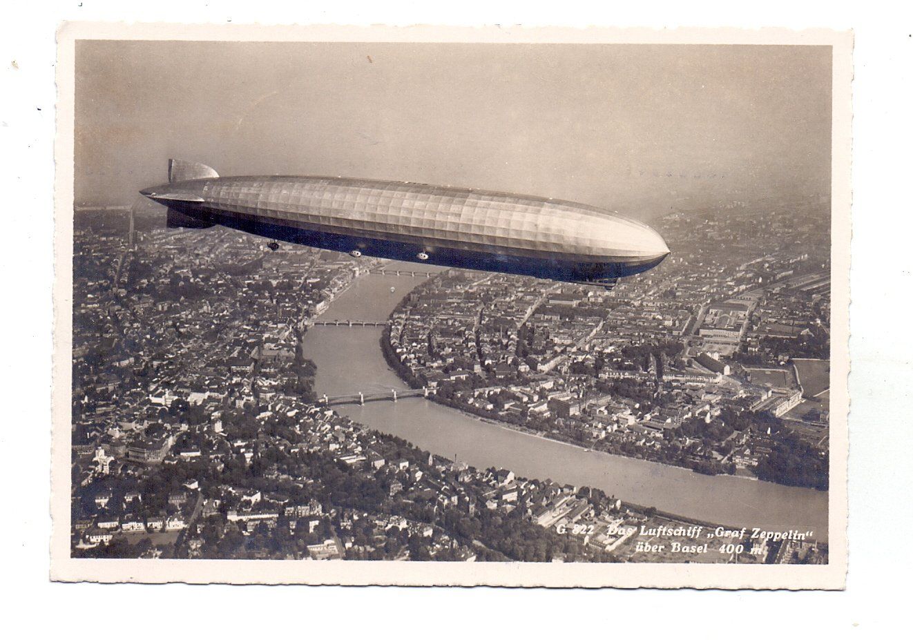 Cartoline postali: Zeppelin über Basel 1932 - Gordon Bennett – Usato da Tagelswangen venduto da Miski