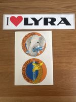 3 alte LYRA Werbeaufkleber Sticker Elefant Giraffe