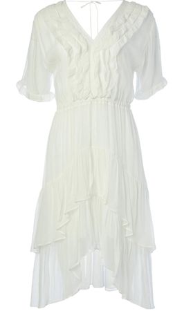 The Kooples White Flowy Midi Summer Dress