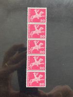 Schweiz 1964 Rollenmarke 20 Rp. Faserpapier 5er-Streifen pfr