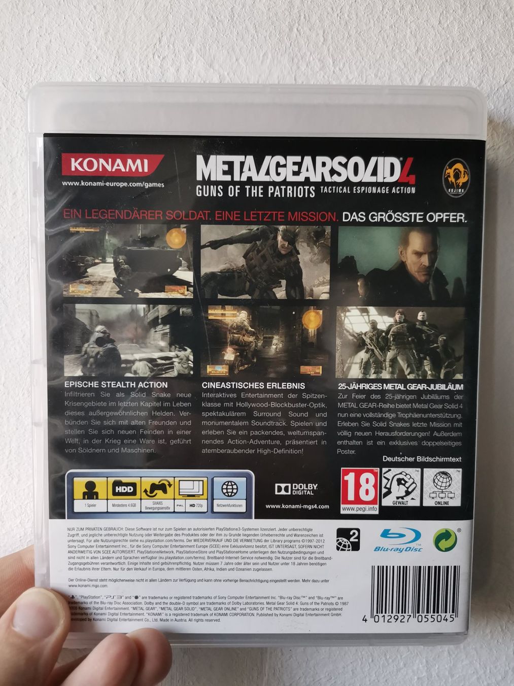 Sony Giochi: PS3 Metal Gear Solid 4: 25th Anniversary mit Poster – Usato da Chiasso venduto da Lone 1