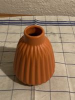 Orange Vase Rillenmuster guter Zustand