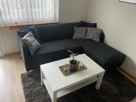 IKEA 3er-Ecksofa LINANÄS Chaiselongue/Vissle dunkelgrau