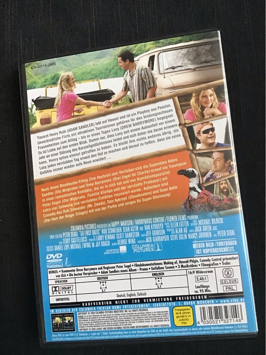 Tous les DVDs: DVD 50 Erste Dates - Adam Sandler/ Drew Barrymore  – D'occasion à Bischofszell par 19bischi67 1