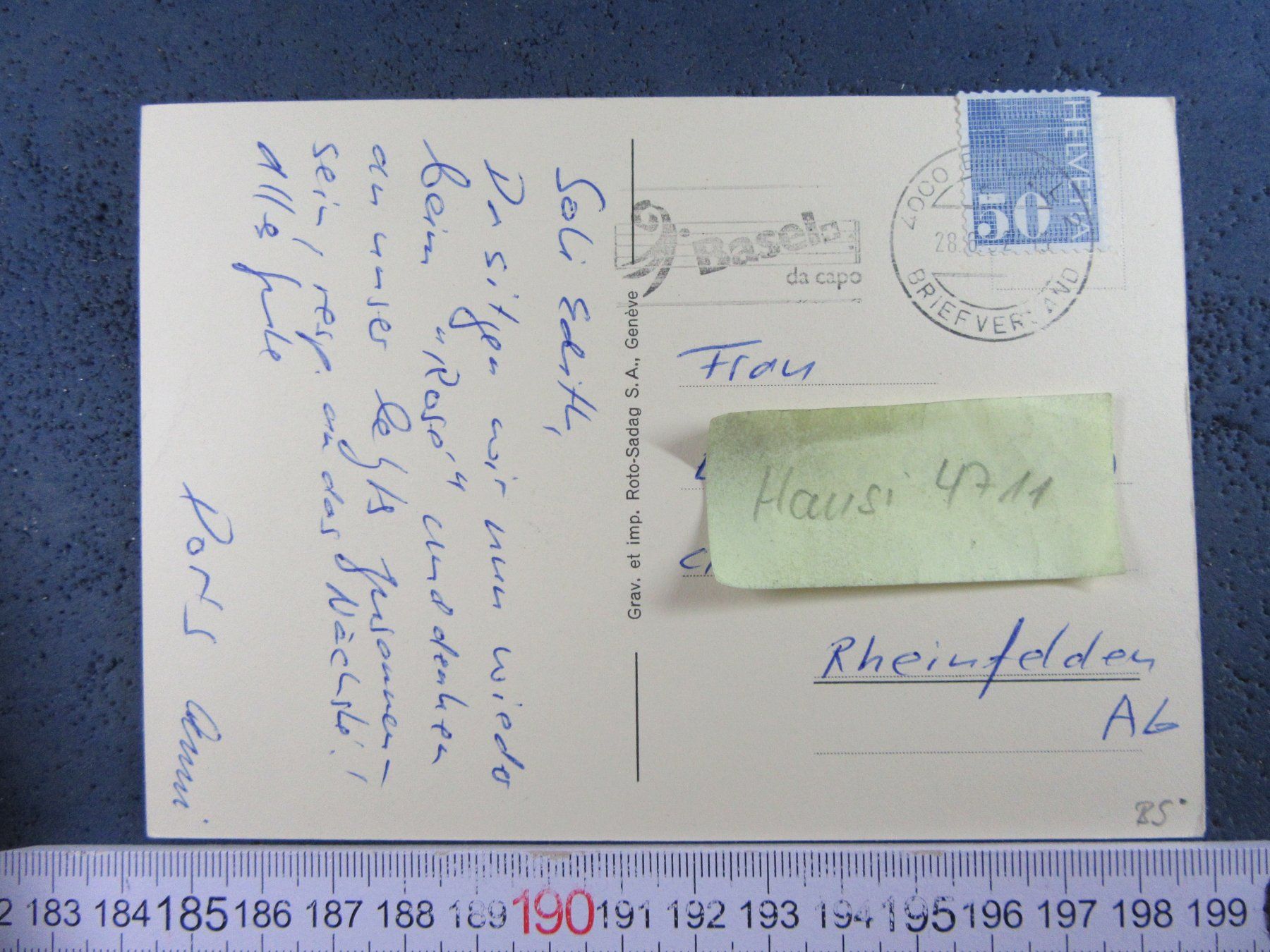 Cartoline postali: BASEL HOTEL SCHWEIZERHOF MIT AUTOGARAGE AK-BS – Usato da Ettingen venduto da Hausi4711 1