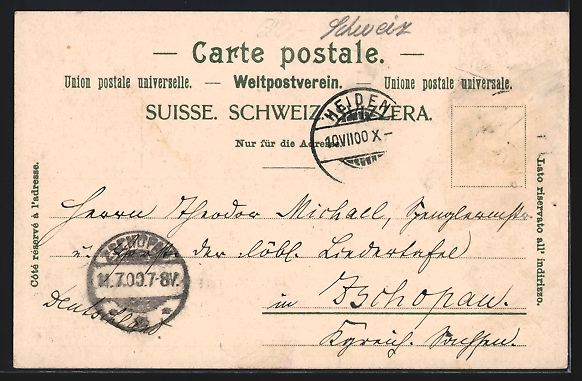 Ansichtskarten: Litho Heiden, Hotel u. Pension Krone, Ku – Gebraucht aus Berlin von bartko-reher 1