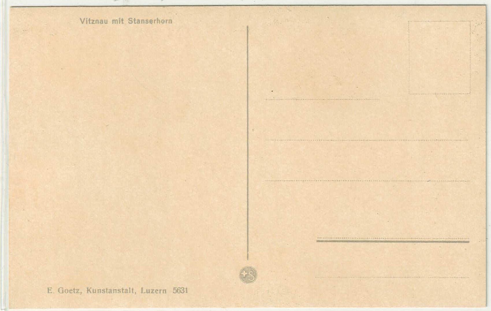 Cartoline postali: Vitznau mit Stanserhorn - Bahnhlinie - Litho – Usato da Ettingen venduto da Kartenplanet 1