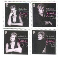 Briefmarken "Lady Diana". Gibraltar.