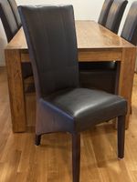 Esszimmerstuhl schwarz/braun Holzbeine 