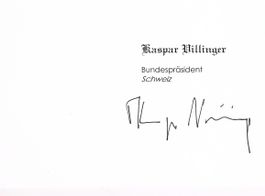 Kaspar Villiger Autogramm Karte 10x15cm Bundesrat
