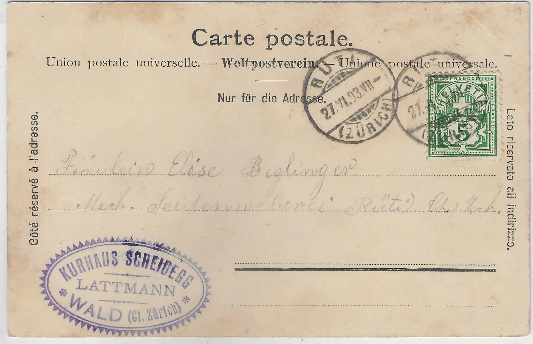 Cartes postales: Gruss von der Scheidegg bei Wald – D'occasion à Ettingen par Kartenplanet 1