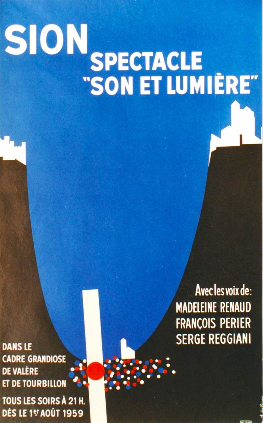 Poster & Bilder: SION SON ET LUMIERE 1959 - Affiche originale – Gebraucht aus Blonay von postercollection
