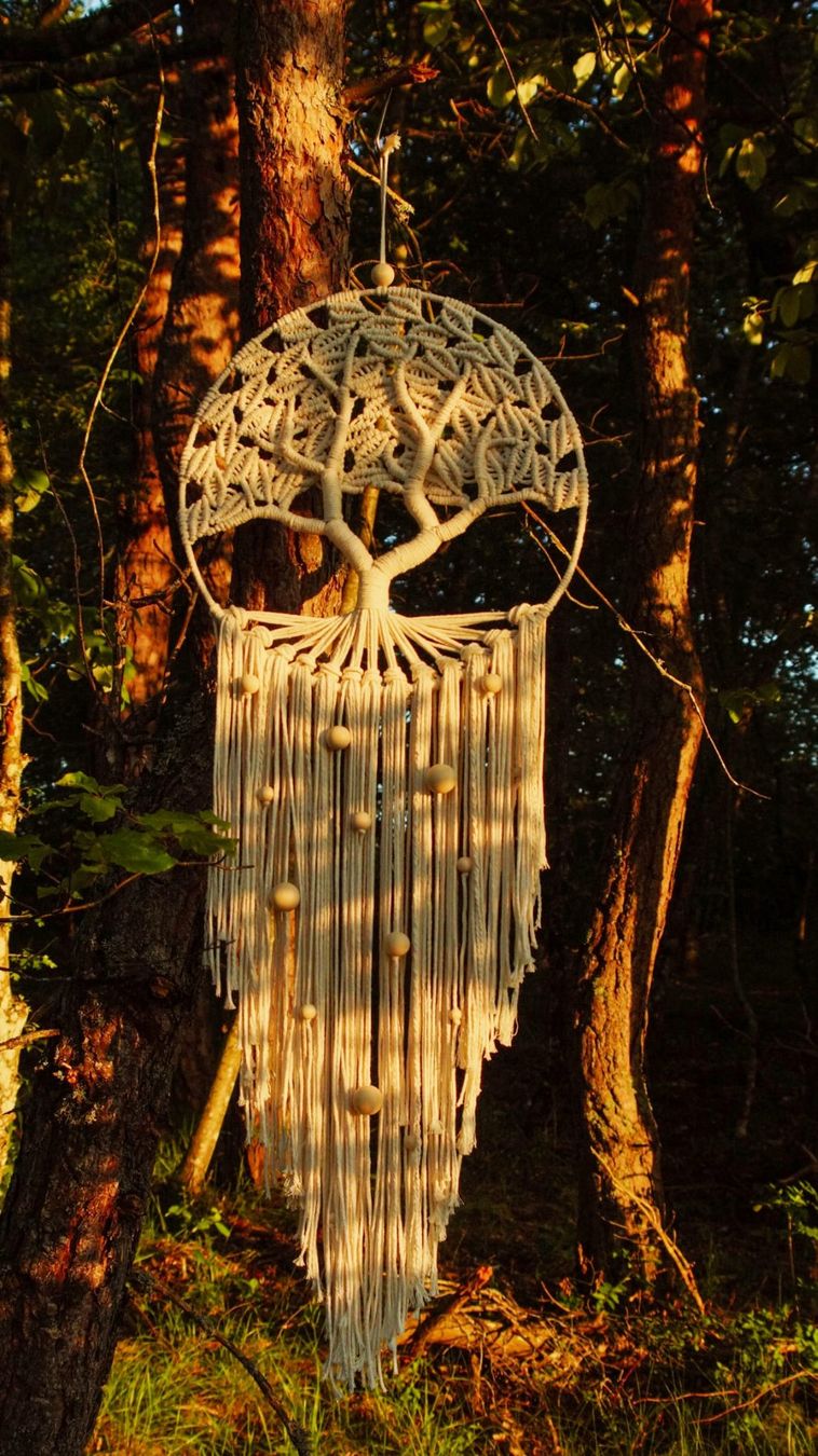 Tutte le decorazioni: Handgefertigter Makramee-Lebensbaum, Boho-Dekoraration ø50cm – Nuovo e nell'imballaggio originale da Tafers venduto da JP911 3