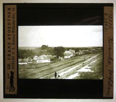 Glasdia Ukraine Russland: Schurawka Dorfstrasse, um 1920