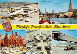 Ansichtkarte 1974 Aviatik FLUGHAFEN FRANKFURT "Rhein-Main"
