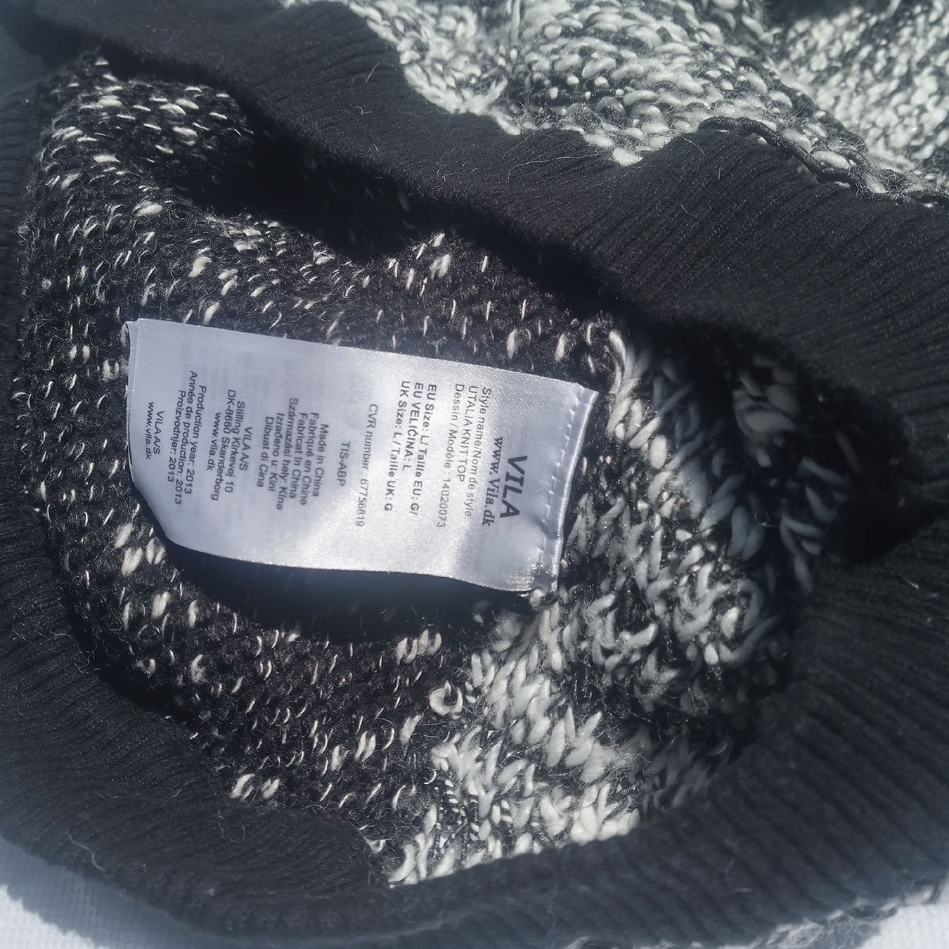 Vila Pullover & Sweatshirts: VILA Damenpullover Gr. L schwarz/weiss meliert – Gebraucht aus Luzern von toenu23 8